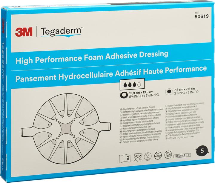 Immagine prodotto 3M Tegaderm Foam HP Schiuma compressa 7,6x7,6cm adesivo 5 pezzi.