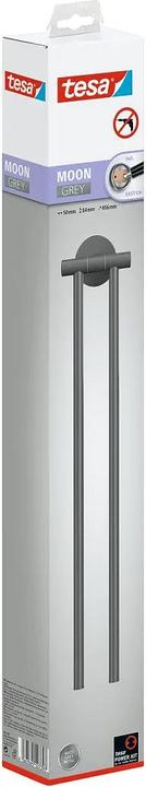 Actual product image tesa MOON GREY Towel rail two-arm incl. adhesive solution without drilling