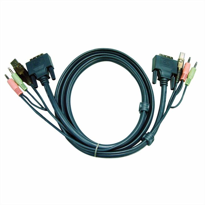 Image du produit Aten 2L-7D02U Câble KVM avec connecteurs USB et DVI-D
