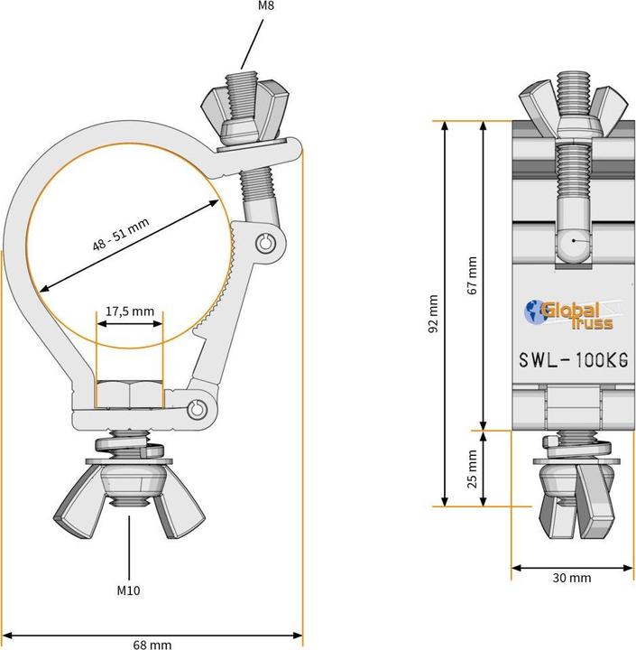 Produktbild Global Truss Selflock Hook Mini 48-51/30/100kg