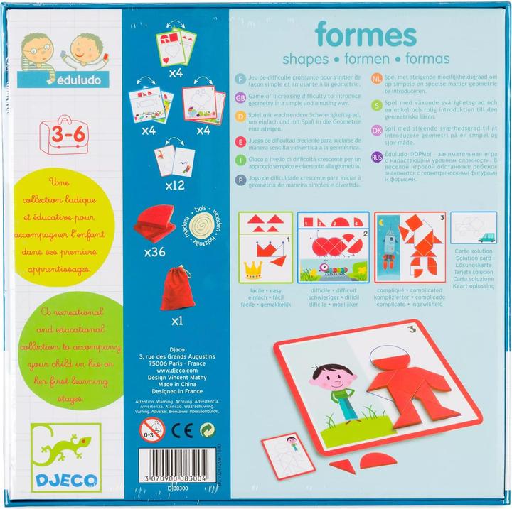 Image du produit Djeco Puzzle Éduludo Formes (Français)