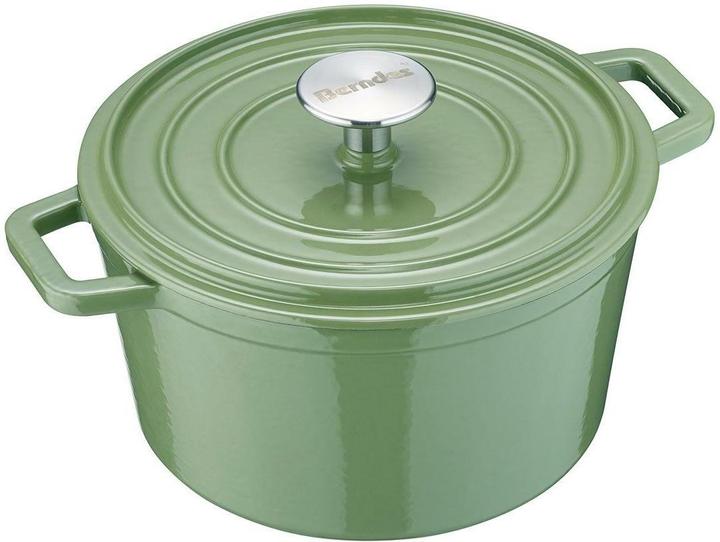 Actual product image Berndes Cocotte casserole B.IRON cast iron round 26 cm 5 litres sage green INDUCTION (26 cm, Casserole + Stewpot, Cast iron)