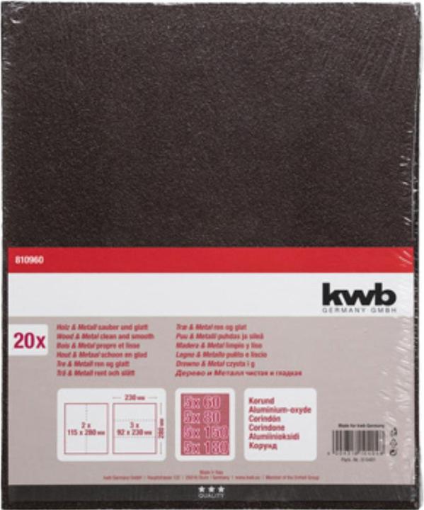 Produktbild kwb Handschleifpapier-Set (P60, P80, P180, P150)