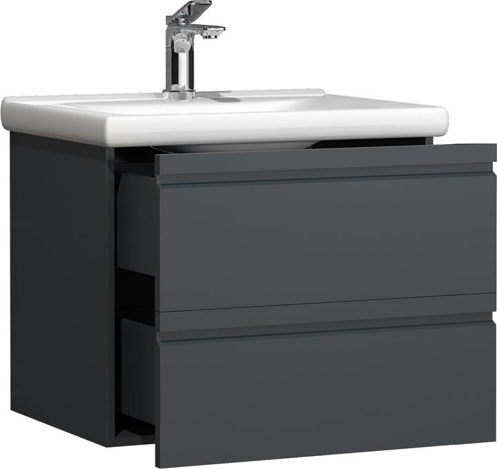 Actual product image VCM 2-piece washbasin washbasin 60 cm bathroom furniture set washbasin handleless drawer Silora L