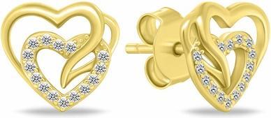 Image du produit Brilio Silver - Délicieux boucles d'oreilles en argent Coeurs avec zircons EA1119W