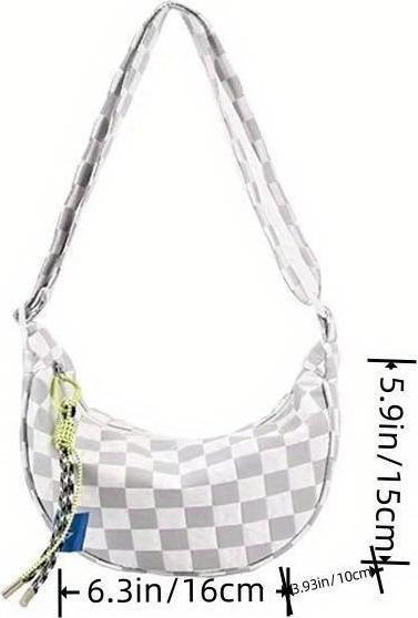 Produktbild Only-Bags.Store Chic Plaid Canvas Crossbody Bag - grosse Kapazität Knödel Stil mit Nylon-Futter & Zip-Verschluss
