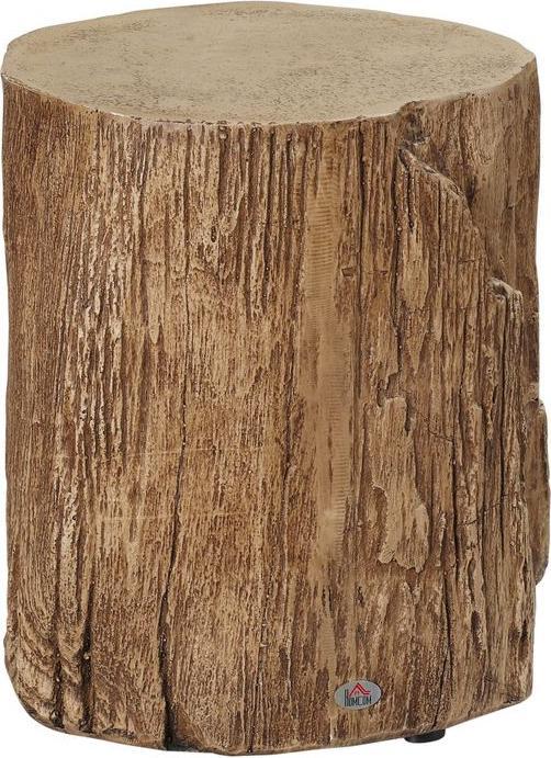 Actual product image Swisshandel24 Side table tree stump look levelling feet 37cmx37cmx43cm concrete brown (37 x 37 x 43 cm)
