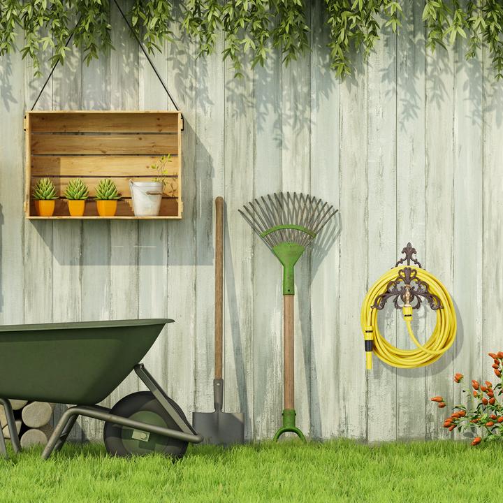 Actual product image Relaxdays Antique Hose Reel with Faucet