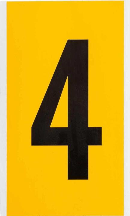 Actual product image Brady B-946, 1570-4, vinyl, labelling: 4, black on yellow, 127 x 228mm, font height 152mm(25 K