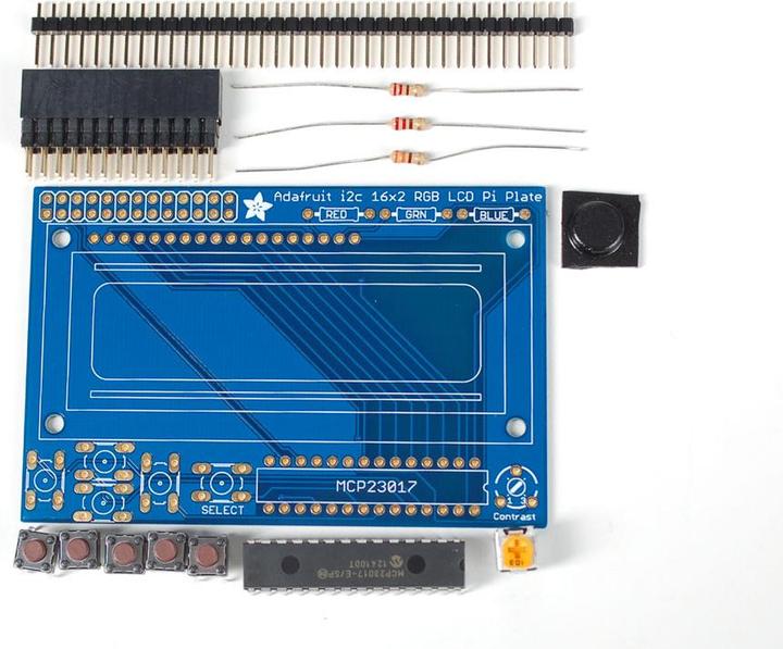 Adafruit Blue&White 16x2 LCD+Keypad Kit for Raspberry Pi (Display)