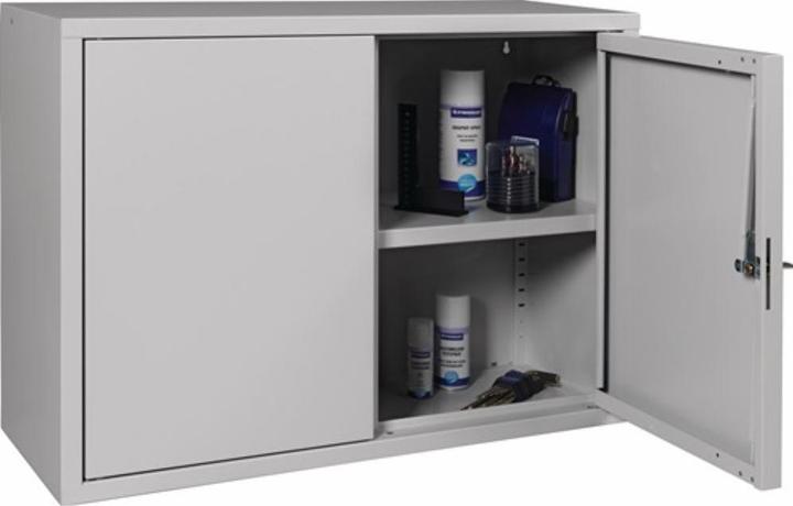 Produktbild HP Autozubehör Hängeschrank H600xB800xT300 mm Vollblech, 1 Boden Stahlblech lichtgrau, RAL 7035/lichtgrau, RAL 7035 (80 cm, 600 cm)