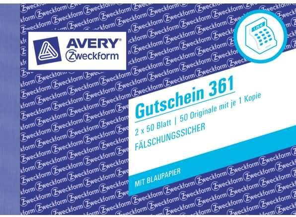 Produktbild Avery Gutschein (50 x)