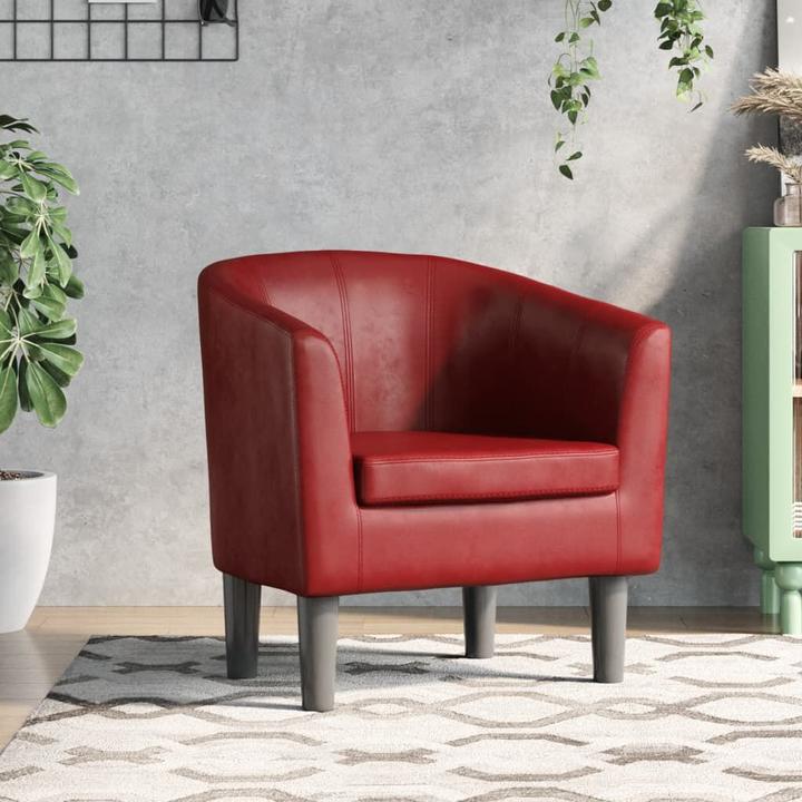 Image du produit VidaXL Clubsessel Weinrot Kunstleder,Farbe: Weinrot,Material