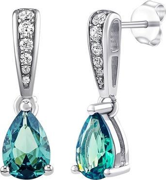 Produktbild Silvego Ella Silver Synthetic Paraiba Tourmaline and Brilliance Zirconia Earrings MSS195EPAR
