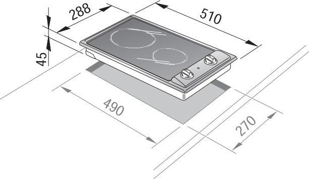 Image du produit De'Longhi DeLonghi AVI 23-2 Table de cuisson inox encastrable 29 cm Céramique 2 Cuisinière(s)
