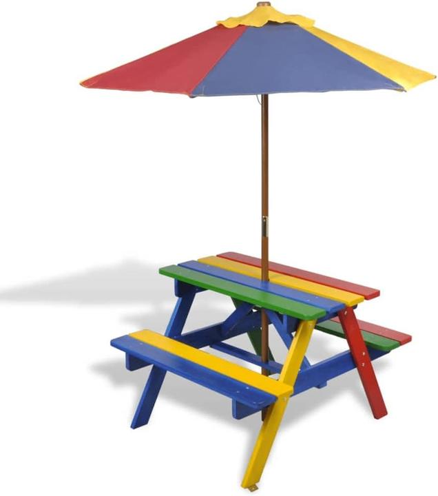 Immagine prodotto VidaXL Tavolo da pic-nic per bambini con ombrellone