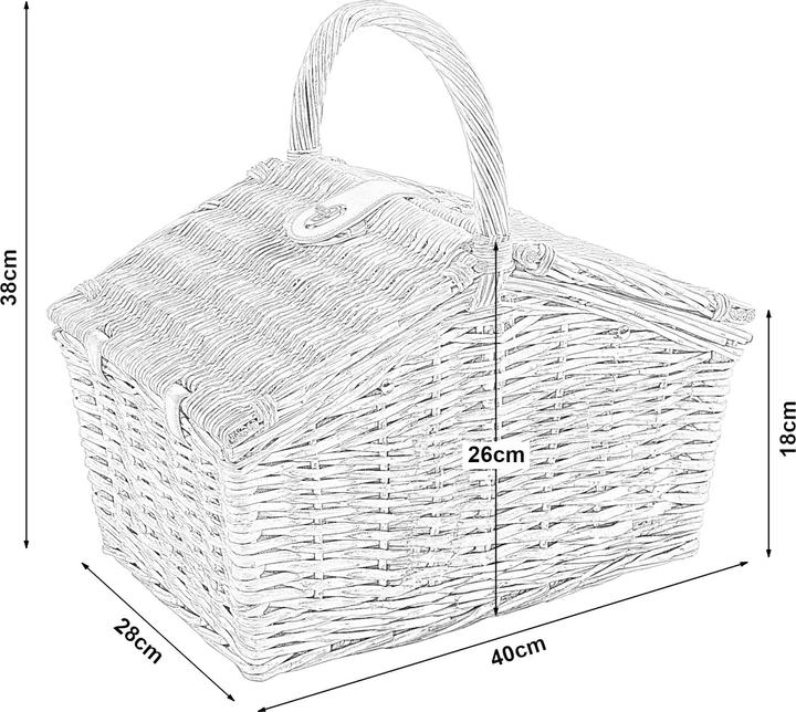 Actual product image Casa.Pro Picknickkorb Bucchianico für 2 Personen Komplettset