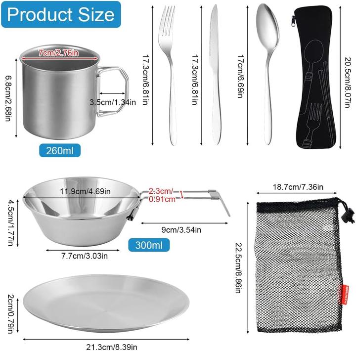 Produktbild Reforung 8-teiliges Camping-Geschirr-Set