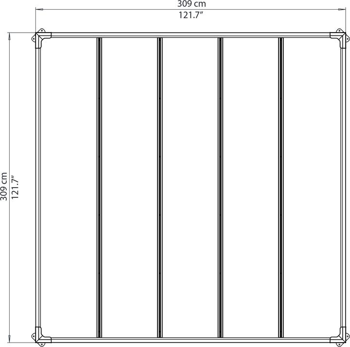 Actual product image Palram Milano 3000 (309 cm, 309 cm)