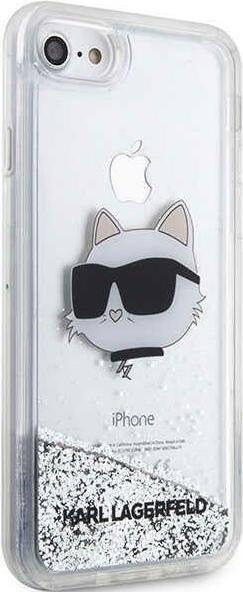 Actual product image Karl Lagerfeld KLHCI8LNHCCS iPhone 7/8/ SE 2020/2022 silver/silver hardcase Glitter Choupette Head (Apple iPhone SE (3rd Gen), Apple iPhone SE (2nd Gen), Apple iPhone 7)