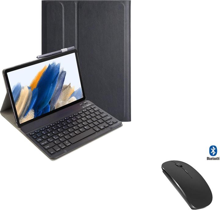 Produktbild Lobwerk 3in1 Bluetooth Tastatur (Schwarz) + Maus + Cover für Samsung Galaxy Tab A8 SM-X200/X205 10.5 Zoll Ca (X)