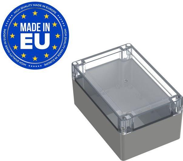 Actual product image RND Components Plastic enclosure with transparent cover Universal 180x120x90mm Light grey Polycarbonate IP66 / IP68 (Housing)