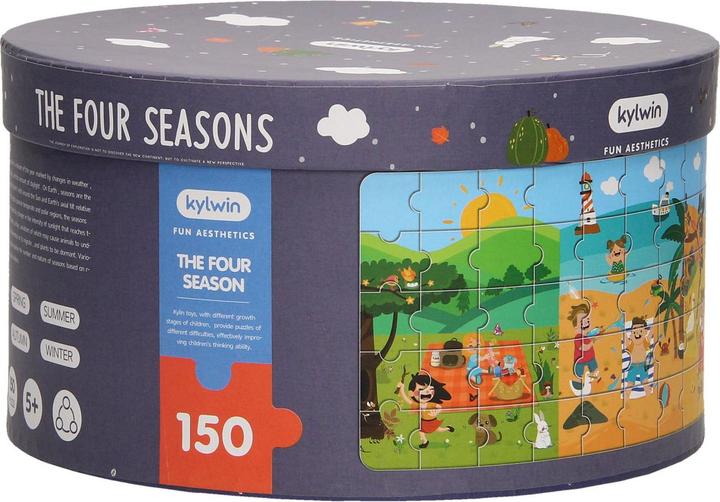 Produktbild Rundes Puzzle in Aufbewahrungsbox - Vier Jahreszeiten, 150 Teile. (150 Teile)