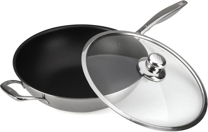 Actual product image Swiss Diamond Wok pan INOX steel grey (32 cm, Wok, Stainless steel, Cast aluminium)