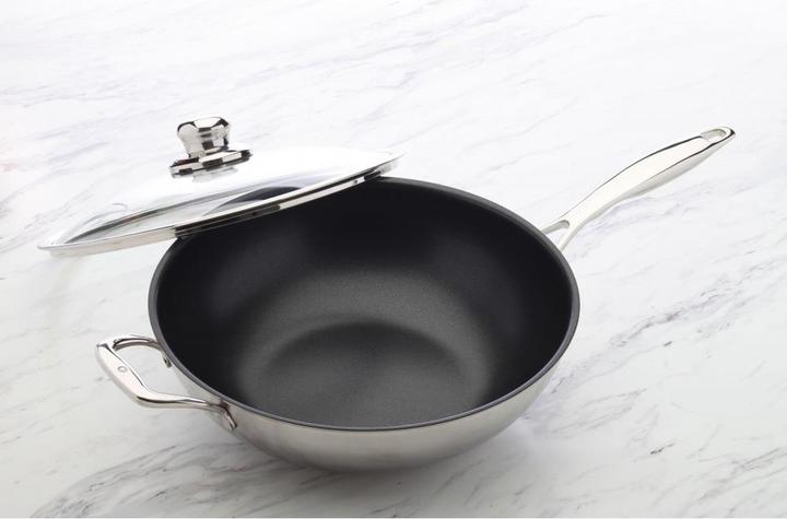 Actual product image Swiss Diamond Wok pan INOX steel grey (32 cm, Wok, Stainless steel, Cast aluminium)
