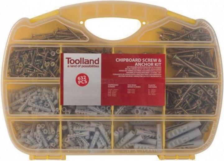 Image du produit Toolland Vis de la plaque de serrage et jeu de chevilles (632 Vis par pièce)