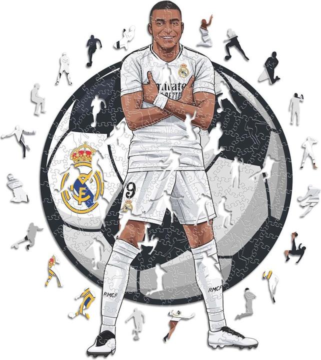 Actual product image Iconic Kylian Mbappé - Real Madrid - Wooden Puzzle Size S (150 pieces) (150 pieces)