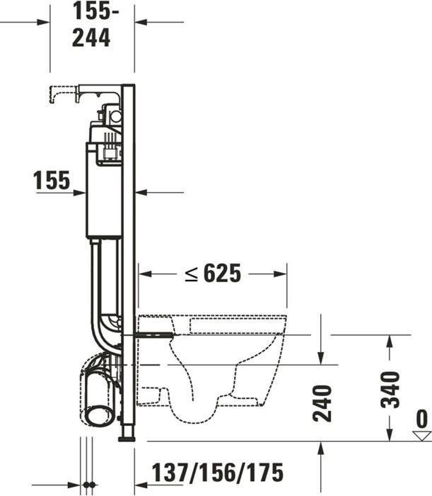 Immagine prodotto Duravit Elemento WC sospeso DURASYSTEM 500x1148mm, scarico igienico, costruzione a secco