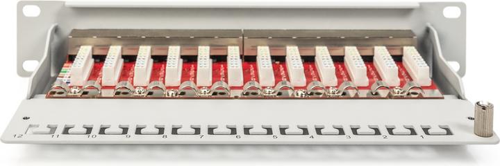 Actual product image Digitus CAT 6A Patch Panel, shielded, 12-Port, 1HE, 10", grey