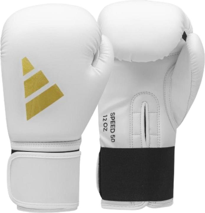 Immagine prodotto adidas Guanti da boxe Speed 50, ADISBG50 bianco/oro (16 OZ)