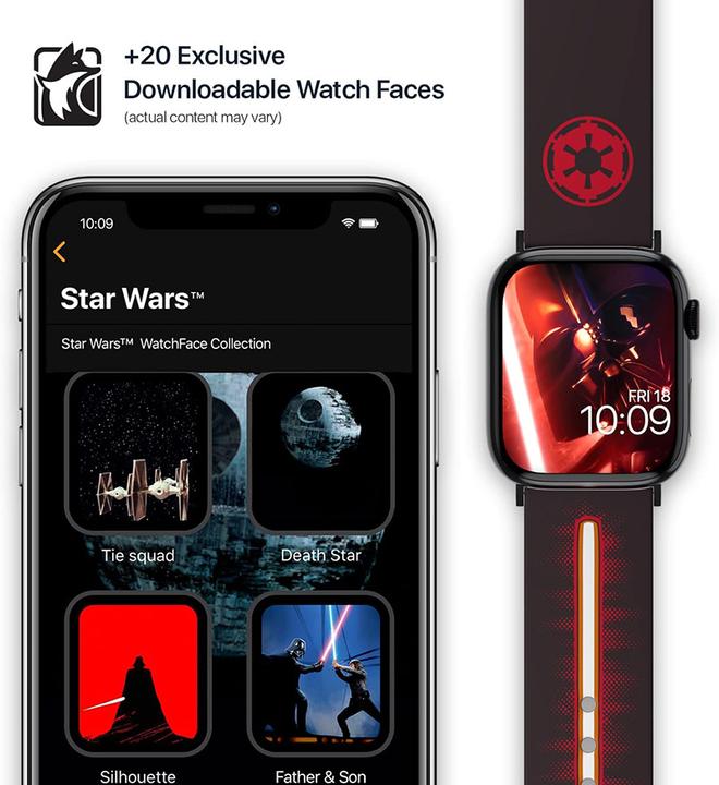 Immagine prodotto Moby Fox Bracciale Smartwatch Star Wars Darth Vader Lightsaber 22 mm (22 mm, Silicone, Acciaio inossidabile)
