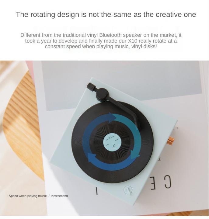 Immagine prodotto PhoneLook Altoparlante Bluetooth Vintage Retro Lettore di dischi in vinile (Manuale)
