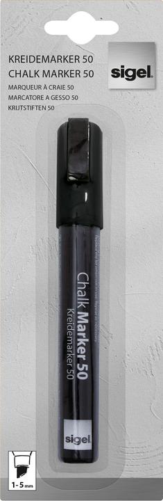 Produktbild Sigel Kreidemarker 1-5 mm schwarz (Schwarz, 1 mm, 1 x)