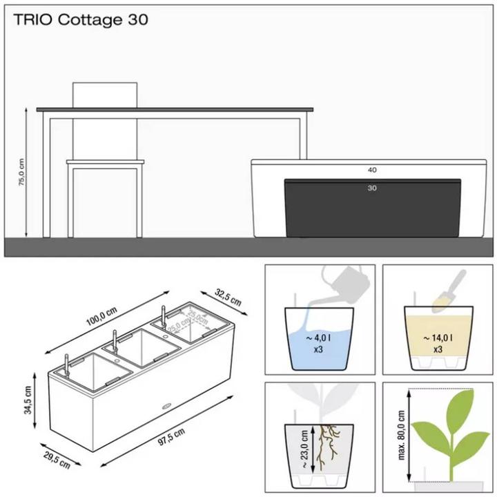 Image du produit Lechuza Trio Cottage (32 cm)