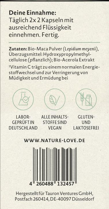 Valori nutrizionali e ingredienti Nature Love Maca (106 g)