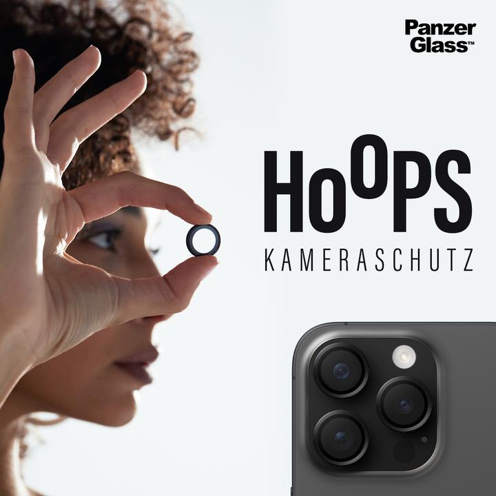 Immagine prodotto PanzerGlass Protezione dell'obiettivo della fotocamera Hoops (1 Pezzo/i, Apple iPhone 15 Pro Max, Apple iPhone 15 Pro)