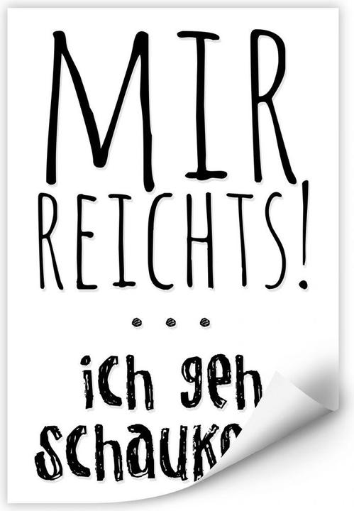 Produktbild Trenddeko Mir reichts, ich geh schaukeln (70 x 100 cm)