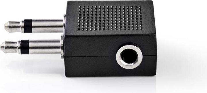 Produktbild Nedis CAGB22970BK Audio-Adapter für Flugzeug, 2 x 3,5-mm-Stecker, 3,5-mm-Buchse, Schwarz