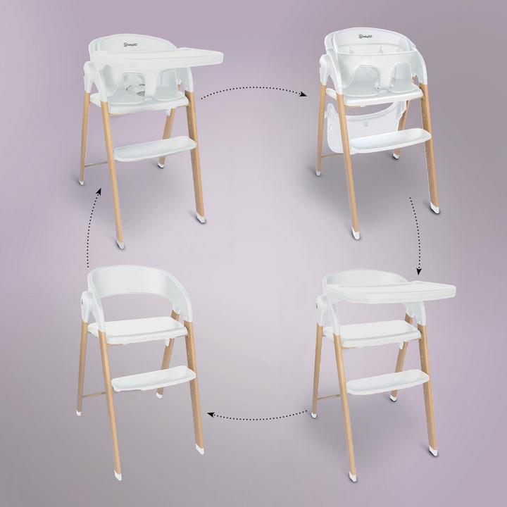 Actual product image BabyGo High chair Levels white wood optic (Highchair)