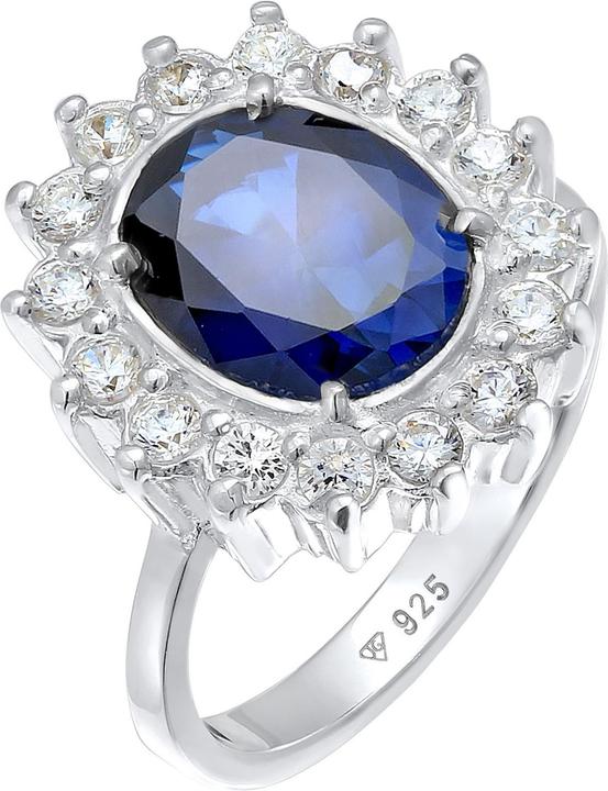 Elli Ring Cocktailring Saphirblau Royal Zirkonia 925 Silber