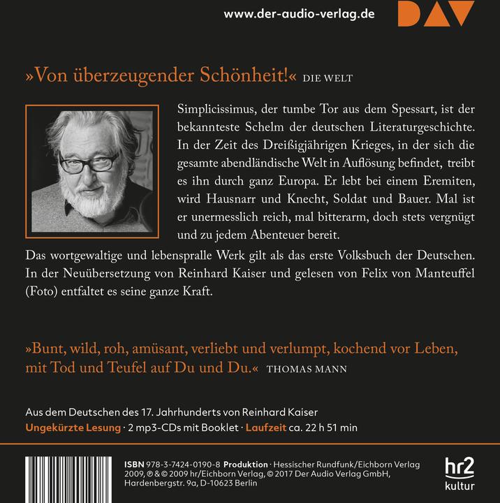 Image du produit L'aventure du Simplicissimus allemand (Hans Jakob Christoph von Grimmelshausen, Allemand)