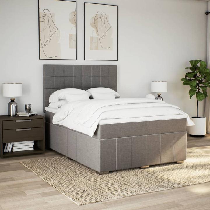 Immagine prodotto VidaXL Letto a molle con materasso Letto matrimoniale Letto imbottito Taupe 140x200cm (140 x 200 cm, 140 x 200 cm)