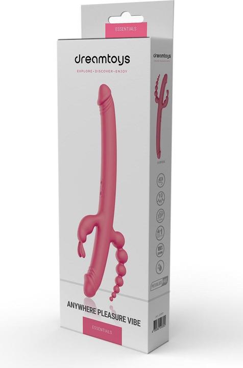 Actual product image Dream Toys Essentials Anywhere Pleasure Vibe Pink Vibrator 40 cm
