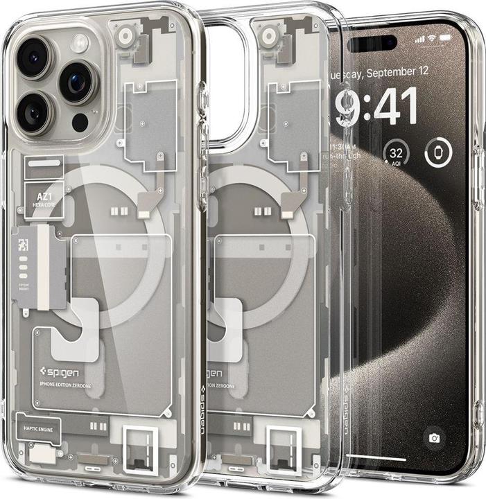Actual product image Spigen Ultra Hybrid Zero One (MagFit) iPhone 15 Pro Max Case Natural Titanium (Apple iPhone 15 Pro Max)