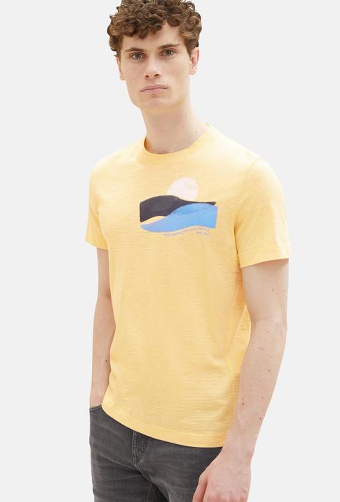 Immagine prodotto Tom Tailor T-Shirt Gestreiftes Kurzarmshirt mit Rundhalsausschnitt und Foto-Print (XL)