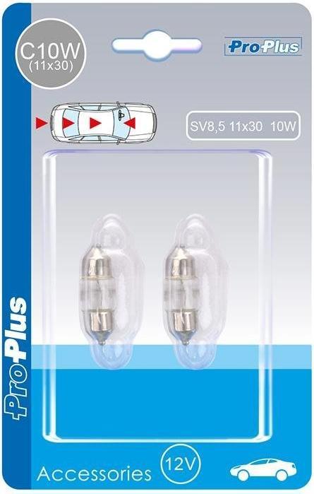 Actual product image ProPlus Car lamp 12V 10W SV8,5 11x30 2 pieces in blister